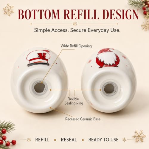 LunarFiery Christmas Salt and Pepper Shaker Set Ceramic Farmhouse Decor