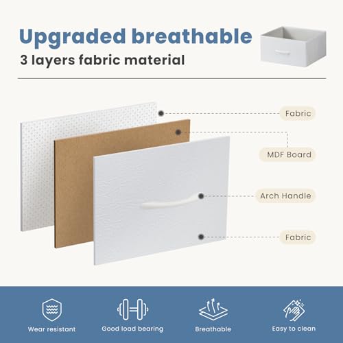 4-Drawer Nightstand with Fabric Bins and Wood Top Storage Organizer