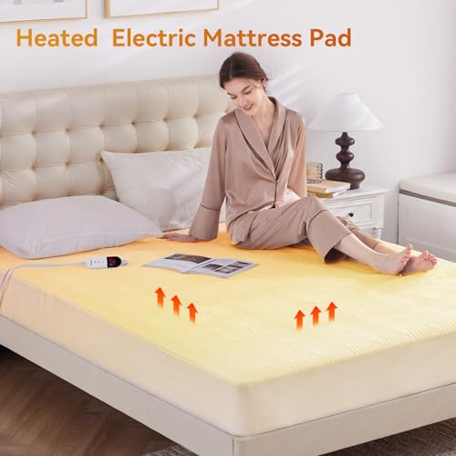 Guohaoi Electric Heated Mattress Pad Twin 39x75 with 6 Heat Settings & Timer