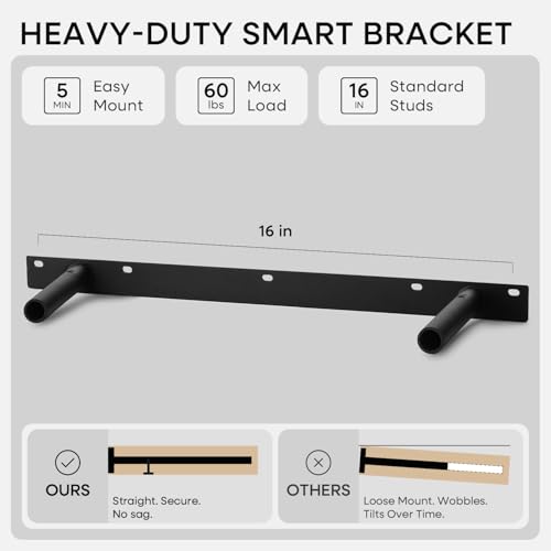 24-Inch Solid Wood Floating Shelves - Heavy Duty Wall Mounted Shelves, Set of 2