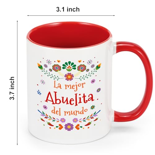 Abuela Gifts 11oz Coffee Mug Red & White – La Mejor Abuelita Del Mundo