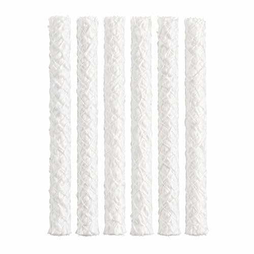 Fiberglass Tiki Torch Wicks Replacement - 6 Pack, 1/2" Diameter, Trim to Fit