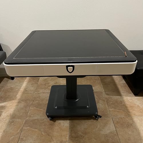 Automatic Folding Mahjong Table with 2 Sets of 46mm Tiles and Glass Cover
