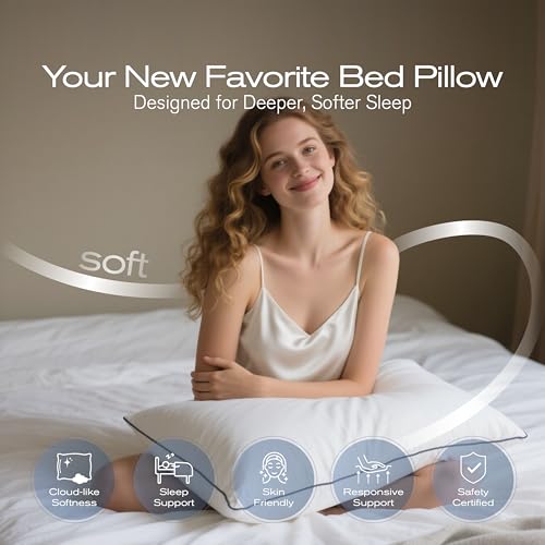 Set of 4 Cooling Down Alternative Bed Pillows - Standard Size