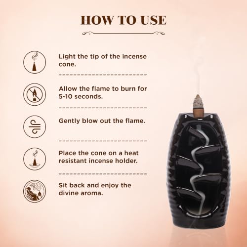 Sandalwood Backflow Incense Cones - 40 Pack for Aromatherapy and Relaxation