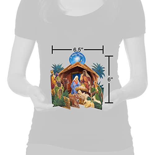 American Greetings Spirit of the Season Religious Nativity Pop Up Christmas Card - O Holy Night Scene