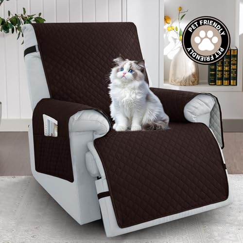 Waterproof Recliner Chair Cover 23.6" with Non-Slip Design & Pockets