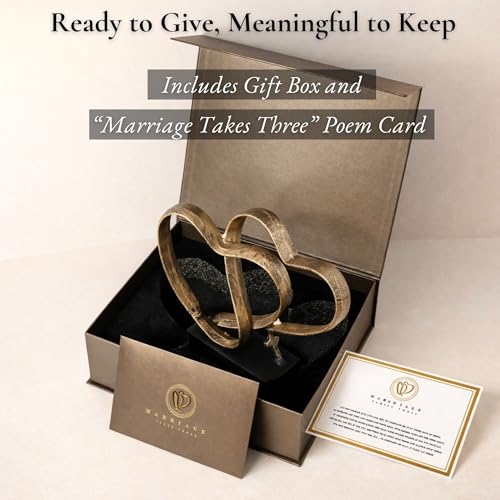 Handcrafted Iron Heart Sculpture Wedding Anniversary Gift with Poem Card