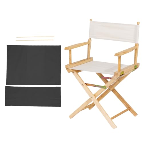 Director Chair Replacement Canvas Kit with Wood Sticks - Black