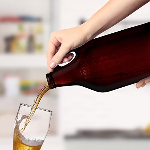 Amber Glass Beer Growler 64 oz. with Screw-Top Lid - Customizable