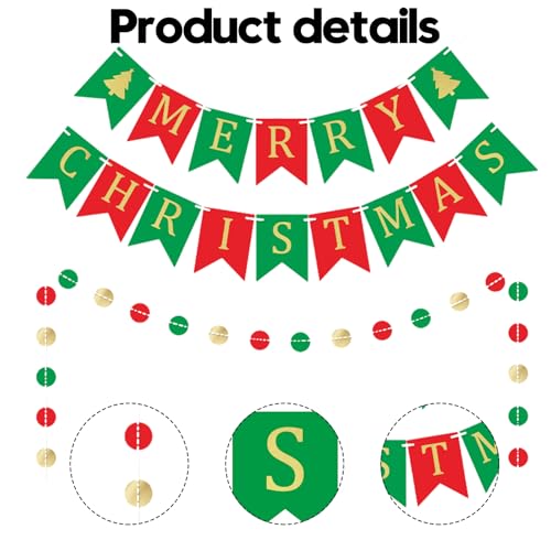 Christmas Banner for Indoor Outdoor Decorations Holiday Wall Decor