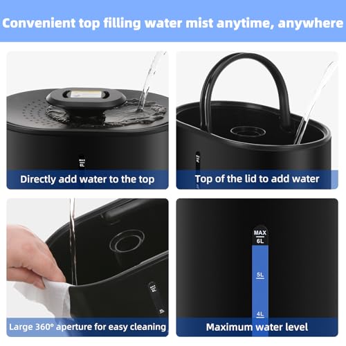6L Warm and Cool Mist Humidifier for Bedroom and Large Room