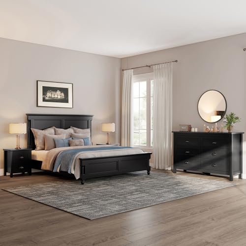 3-Piece Modern Bedroom Dresser and Nightstand Set, 10-Drawer Storage