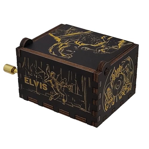 Hand Crank Wooden Music Box - Small Keepsake Gift for Music Fans