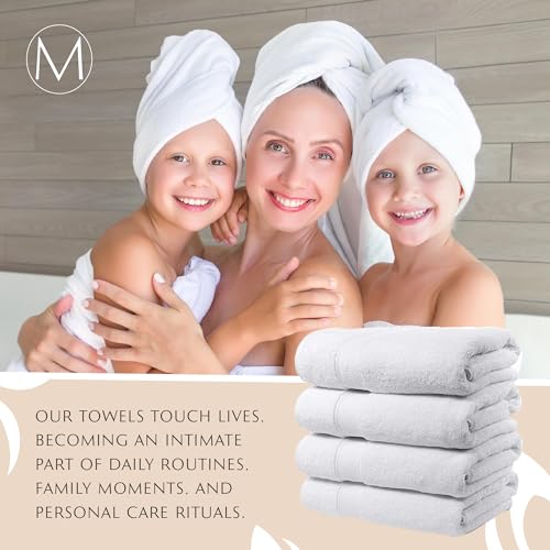 Extra Large Turkish Cotton Bath Towels - 4 Piece Set, 30x56 Inches