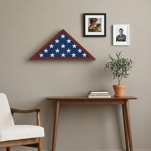 Large Memorial Burial Flag Display Case for 5x9.5 Foot Folded Flag