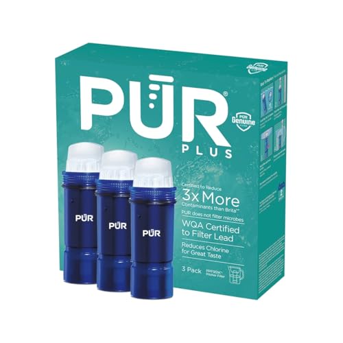 PUR Plus Water Filter Replacement Pack with Lead Reduction - 3 Count for Pitchers & Dispensers