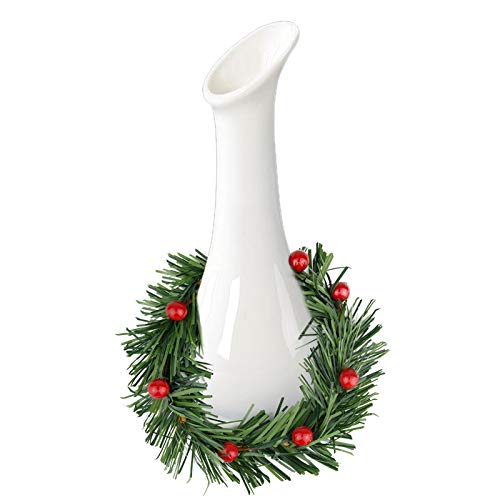 Red Artificial Berry Candle Rings - 10-Pack Mini Wreaths for Pillar Candles
