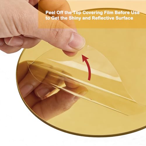 12 Pack 10-Inch Round Gold Acrylic Mirror Centerpieces for Tables