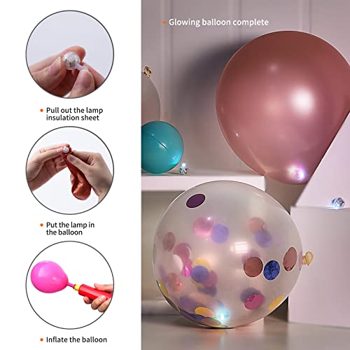 Aogist 100pcs Orange LED Balloon Lights Waterproof Mini Battery-Powered Decorative Orbs for Party Wedding Christmas Halloween