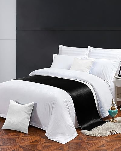Sabolny Luxury Satin Bed Runner Scarf for King Size Bed - 94"x20"