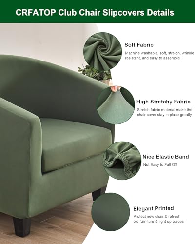 2 Piece Stretch Club Chair Cover Set - Soft & Washable Protector