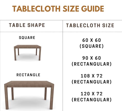 Fall Tablecloth 90x60 Inches - White Orange Floral Hand Block Print for Dining & Holiday Decor - Variation of White Orange Squash Floral Print