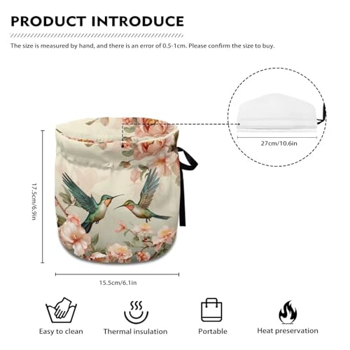 Hummingbird Floral Insulated Tea Cozy for Teapot - Washable Kettle Cover