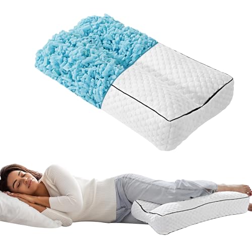 Shredded Memory Foam Knee Pillow for Side Sleepers - 26" White