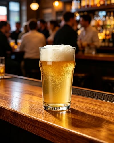 20oz Stackable Pint Beer Glasses - Set of 4 English Pub Style Glassware
