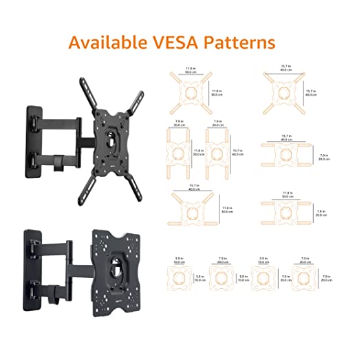 Amazon Basics Full Motion Articulating TV Wall Mount for 26-55 Inch TVs