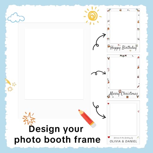 Large 40x30 Inch DIY Photo Booth Frame - Weatherproof Blank Selfie Prop