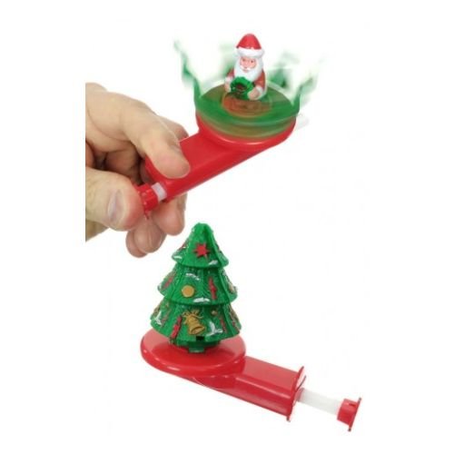 Kurt Adler Santa in Tree Spinner Toy – 4.5in Christmas Wind-Up
