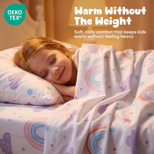 Twin Rainbow Bed Sheet Set for Kids - 3-Piece Microfiber Bedding