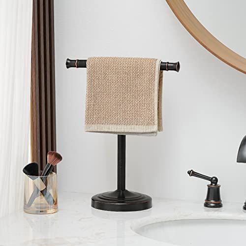 Oil Rubbed Bronze Hand Towel Holder Stand, 13-Inch Countertop Towel Rack