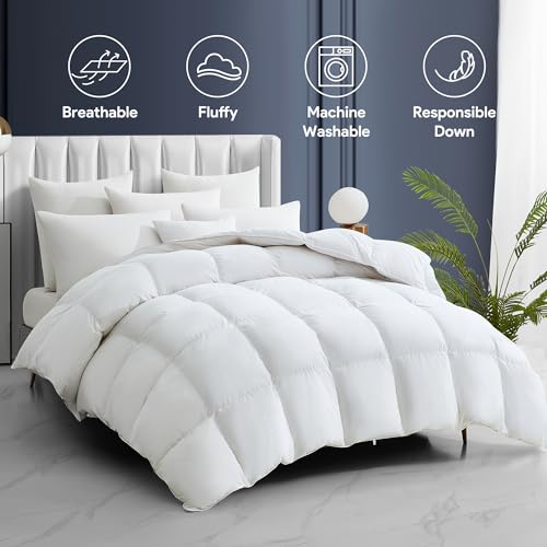 Maple&Stone Queen Feather Down Comforter - All-Season Duvet Insert