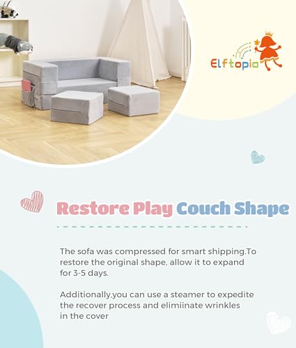 Modular Kids Sofa and Play Couch, Convertible Foam Armchair for Toddlers