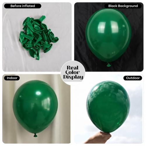 Togvu Dark Green Latex Balloons 50 Pack, 12 Inch Party Decorations