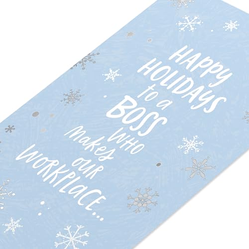 American Greetings Christmas Thank You Card for Boss Snowflakes with Lights - Holiday Appreciation