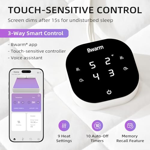 WiFi Heated Mattress Pad Queen Size with Dual-Zone Control