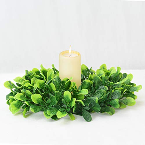 10-Inch Artificial Boxwood Wreath – Small Green Leaf Wreath for Home Decor