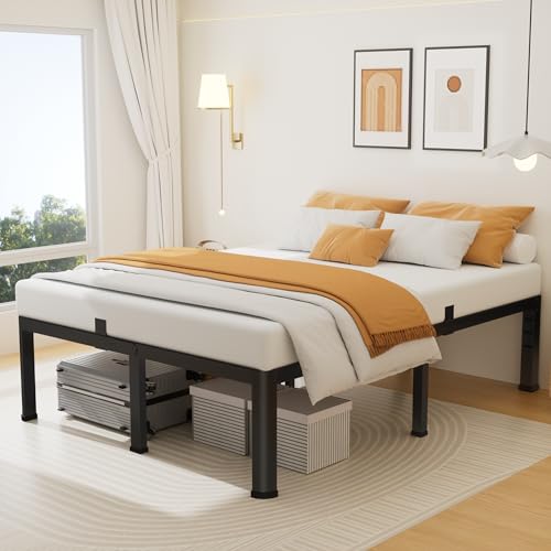 20-Inch Queen Size Metal Platform Bed Frame, Heavy Duty Noise-Free Steel