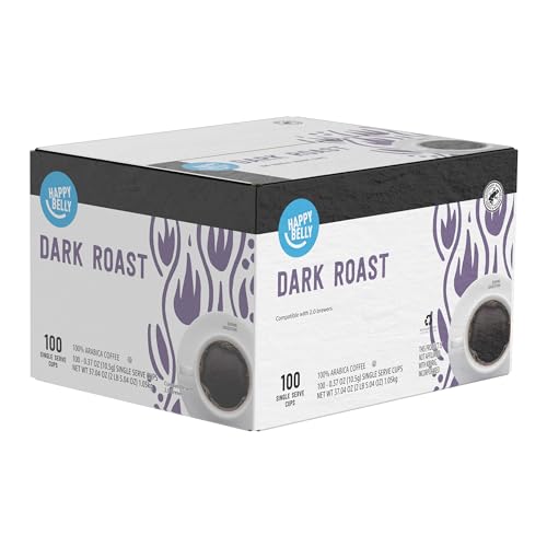 Happy Belly Dark Roast Coffee Pods 100 Count, Keurig Compatible