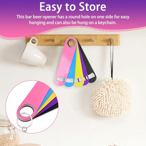KTOJOY 5 Pack 7-Inch Colorful Stainless Steel Bottle Openers - Large Bar Tools