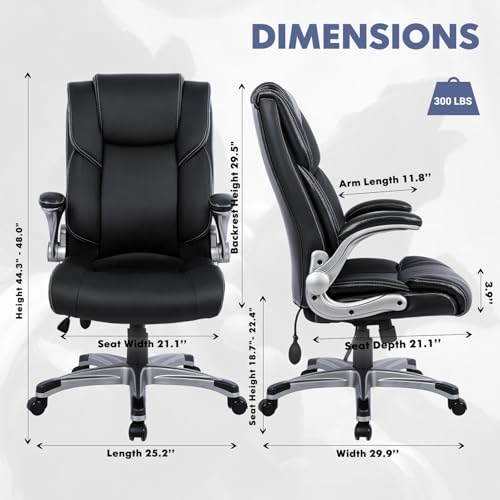 Ergonomic High Back Executive Office Chair with Inflatable Lumbar Support