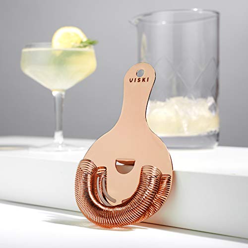 Viski Hawthorne Cocktail Strainer Copper Finish - Professional Bar Tool