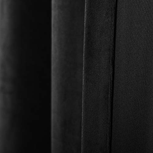 Velvet Blackout Curtains 2-Panel Set 52x96 Inch - Thermal Room Darkening