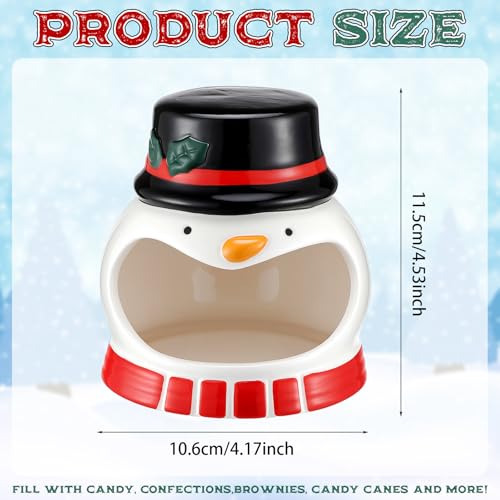 Ceramic Snowman Candy Dish 4.5 Inch - Christmas Holiday Table Decor