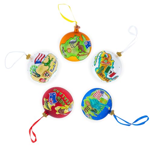 BestPysanky Hand-Painted Glass Christmas Ornament - Aspen Snowmass Colorado, 4 Inches