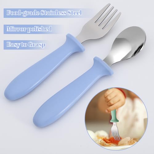 6-Piece Stainless Steel Toddler Utensils Set - Kids Fork and Spoon Set